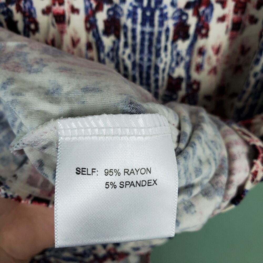 Rose + Olive Sleeveless Red Blue White Soft Top Size XL - Picture 5 of 6